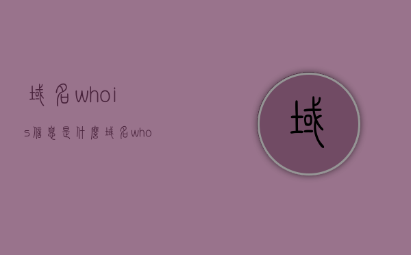 域名whois信息是什么（域名whois查询接口），域名Whois信息查询详解，什么是Whois信息及查询接口使用指南