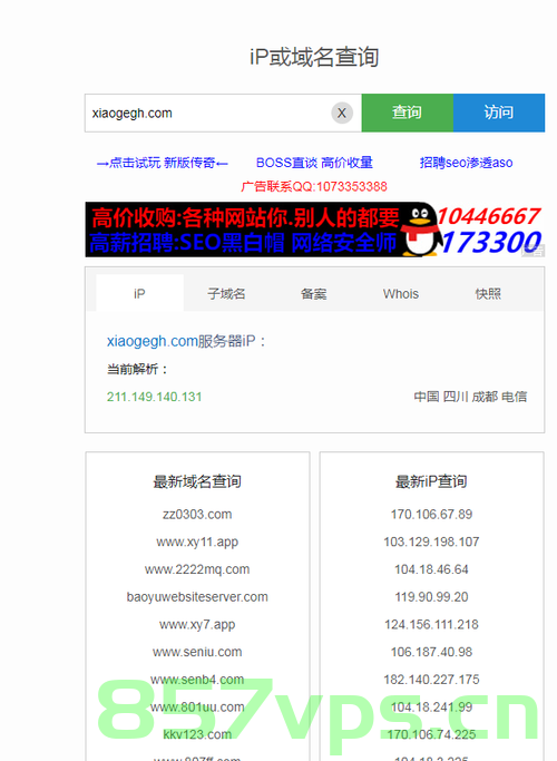 域名地址子域名查询（子域名ip地址查询），域名地址子域名查询，快速获取子域名IP地址信息