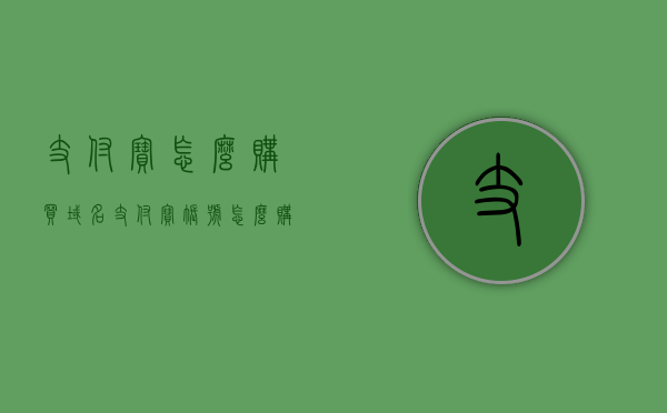支付宝怎么购买域名（支付宝账号怎么购买），支付宝域名购买指南，轻松使用支付宝账号购买域名