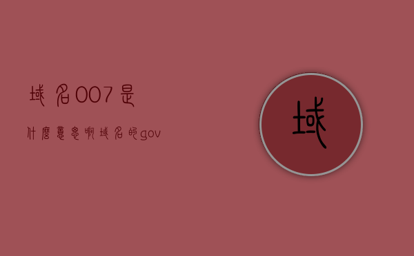 域名007是什么意思啊（域名的gov表示什么），关于域名007及域名后缀gov的含义解析，关于域名007及后缀gov的含义解析，域名007代表什么？域名的gov含义详解