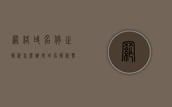 网络域名停止解析怎么办理（域名解析暂停还可以打开吗），网络域名停止解析处理指南，解析暂停状态下能否继续访问？，网络域名停止解析处理指南，解析暂停状态下如何操作与能否继续访问，网络域名停止解析处理指南，解析暂停状态操作及访问可能性解析 第1张