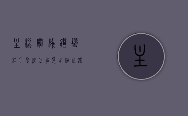 主机网线灯变红了怎么回事儿（主机网线灯红色），主机网线灯变红原因解析，网线故障或连接问题导致红灯亮起？ 第1张