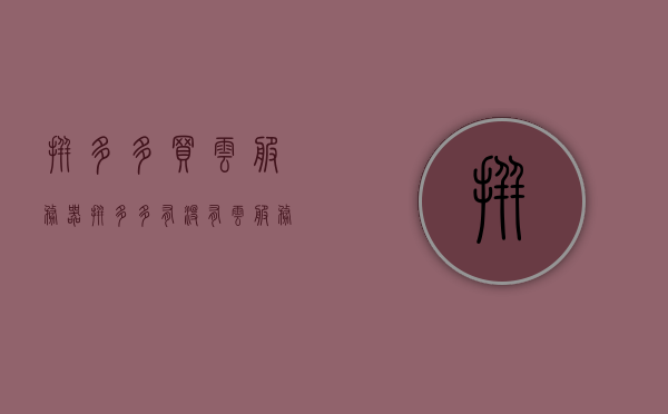 拼多多买云服务器（拼多多有没有云服务），拼多多云服务器购买指南，探讨拼多多是否提供云服务，拼多多云服务器购买指南，探讨拼多多是否提供云服务 第1张