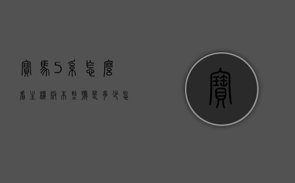 宝马5系怎么看主机版本型号是多少（怎么看宝马5系的主机型号），如何查看宝马5系主机版本型号