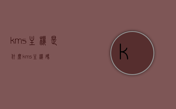 kms主机是什么（kms主机码），KMS主机的奥秘，探索kms主机码的功能与特点 第1张