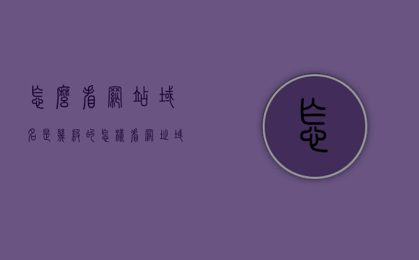 怎么看网站域名是几级的（怎样看网址域名），如何判断网站域名的级别（网址域名解析指南）