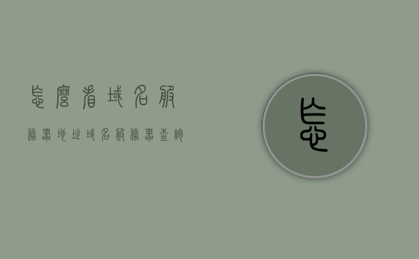 怎么看域名服务器地址（域名服务器查询方式），如何查询域名服务器地址及其查询方式详解