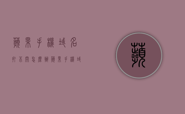苹果手机域名打不开怎么办（苹果手机域名打不开怎么办视频），解决苹果手机域名打不开问题的方法与教程