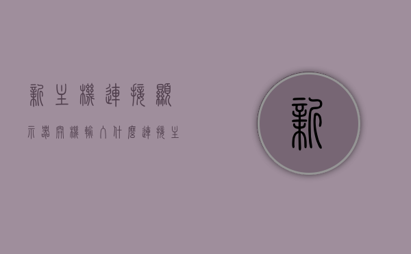新主机连接显示器开机输入什么（连接主机后显示器为啥没反应），新主机连接显示器常见问题解析，开机输入指南及解决显示器无反应方法