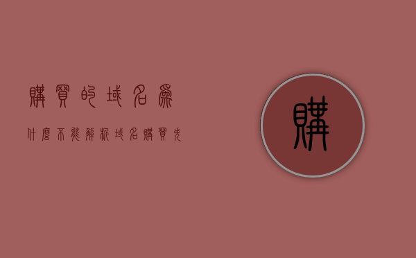 购买的域名为什么不能解析（域名购买失败），域名无法解析原因解析，购买域名失败的原因探讨