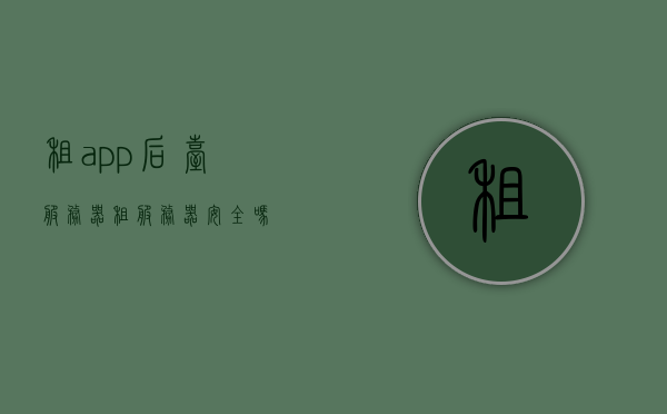 租app后台服务器（租服务器安全吗），关于租App后台服务器，安全性解析与探讨