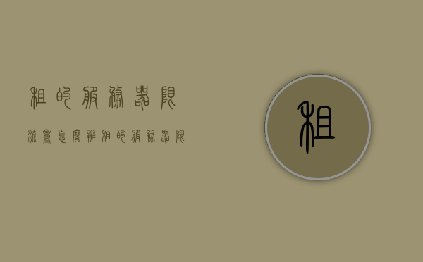 租的服务器限流量怎么办（租的服务器限流量怎么办啊），租的服务器限流量应对攻略，解决策略与方案探讨 第1张