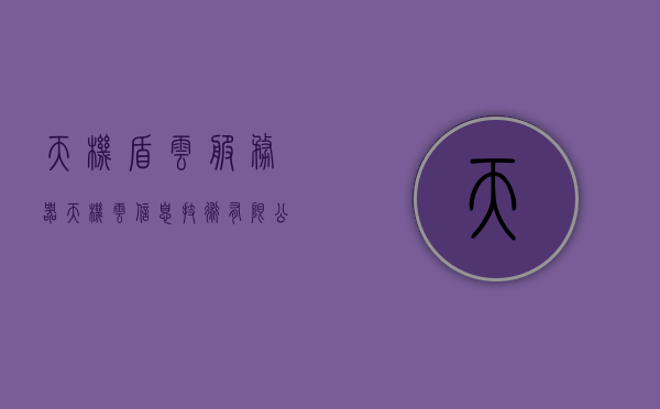 天机盾云服务器（天机云信息技术有限公司），天机盾云服务器，天机云信息技术有限公司产品介绍