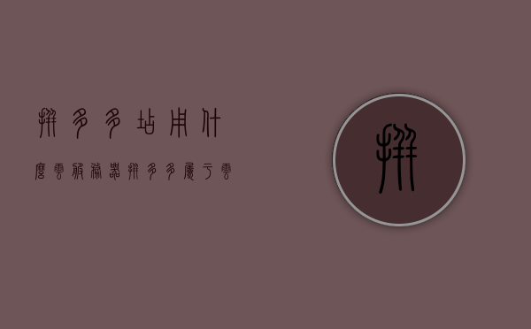 拼多多店用什么云服务器（拼多多属于云计算服务商吗），拼多多店铺的云服务器选择与云计算服务探讨