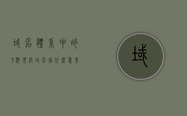 域名体系中的3类顶级域名指什么意思（顶级域名三大类），域名体系详解，顶级域名的三大类别及其含义 第1张