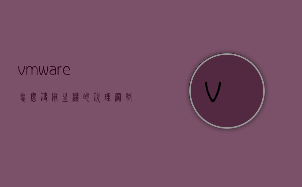 vmware怎么使用主机的代理网络（如何让vmware上的虚拟机使用主机网络），VMware虚拟机如何设置使用主机代理网络功能？，VMware虚拟机如何设置使用主机代理网络功能指南，VMware虚拟机设置使用主机代理网络功能指南，详细步骤解析，VMware虚拟机设置使用主机代理网络功能详解，步骤指南