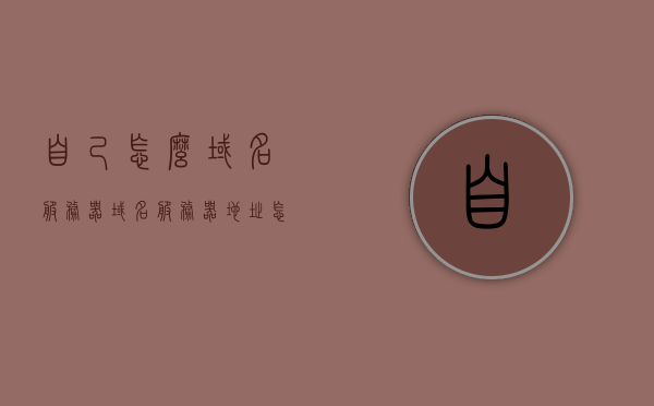 自己怎么域名服务器（域名服务器地址怎么填），如何设置域名服务器地址及域名解析指南，设置域名服务器地址与域名解析，详细指南与教程，如何设置域名服务器地址及域名解析，详细指南与教程 第1张