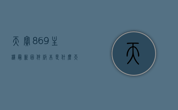 天宝869主机最新固件版本是什么（天宝869主机最新固件版本是什么型号），天宝869主机最新固件版本及型号信息概述，天宝869主机最新固件版本及型号信息详解，版本型号全解析概述，天宝869主机，最新固件版本及型号信息详解与概述
