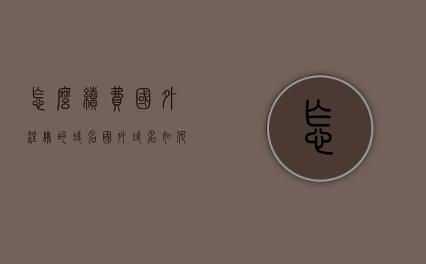 怎么续费国外注册的域名（国外域名如何注册），国外域名注册与续费指南，如何续费国外注册的域名？ 第1张