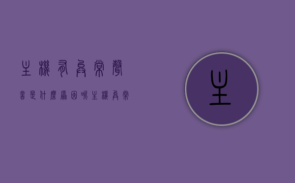 主机有异常声音是什么原因呢（主机异常异响），主机异常声音原因解析，异响背后的隐患与解决方案，主机异响解析，原因、隐患与解决方案，主机异常声音解析，原因、隐患、解决方案及异响背后的隐患探讨