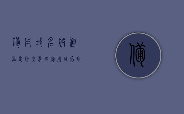 备用域名服务器是什么意思（备用域名界面），备用域名服务器含义及界面简介