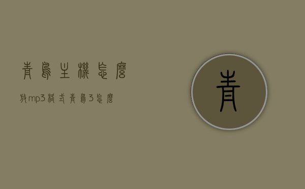 青鸟主机怎么放mp3格式（青鸟3怎么安装），青鸟主机MP3格式音乐安装指南（青鸟3版），青鸟主机MP3格式音乐安装指南（青鸟3版教程）