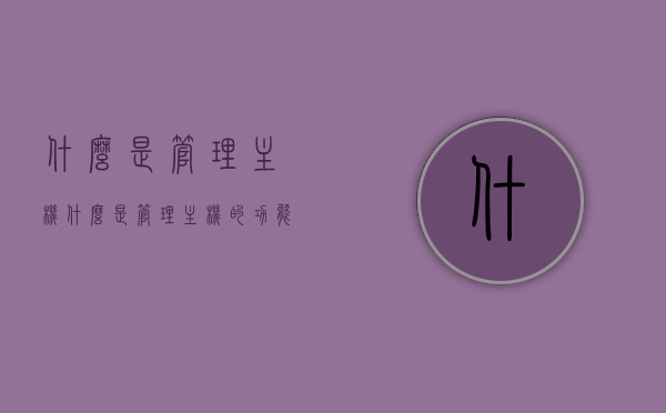 什么是管理主机（什么是管理主机的功能），管理主机概述及其功能解析