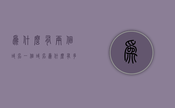 为什么有两个域名（一个域名为什么有多个ip），双域名现象与单域名多IP背后的原因解析，双域名现象与单域名多IP背后的原因解析，为何一个域名会有多个IP地址？双域名现象揭秘。