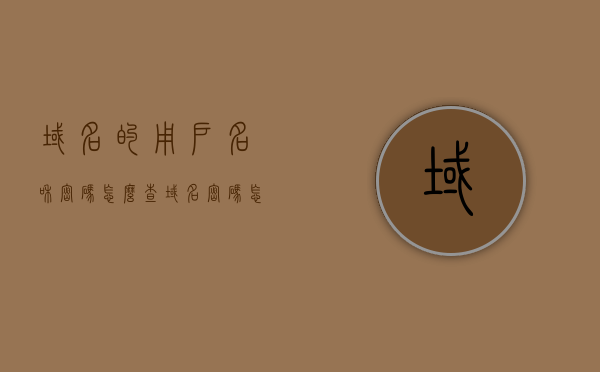 域名的用户名和密码怎么查（域名密码怎么获取），如何查询域名用户名和密码（域名密码获取方法），如何获取域名用户名和密码（域名密码查询方法详解），详解，如何查询和获取域名用户名和密码（域名密码查询方法全攻略），域名用户名和密码查询与获取全攻略，详解域名密码查询方法