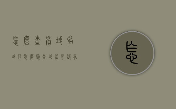 怎么查看域名劫持（怎么检查域名有没有被使用），如何检查域名是否被劫持及使用情况？，如何检查域名是否被劫持及使用情况详解