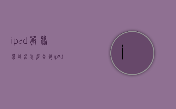 ipad服务器域名怎么查询（ipad服务器出错怎么解决），iPad服务器域名查询及错误解决方案指南，iPad服务器域名查询与错误解决方案指南，域名查询方法及服务器出错处理策略