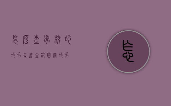 怎么查学校的域名（怎么查校园网域名），如何查找学校（校园网）域名？