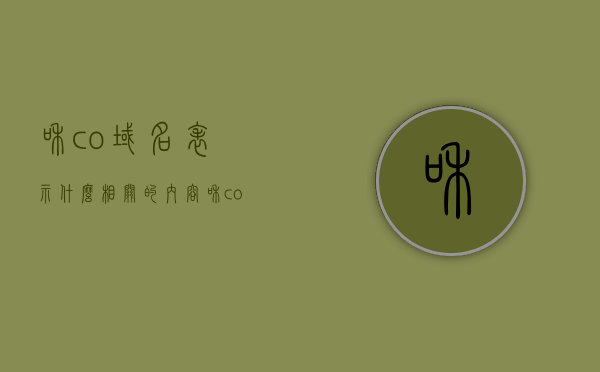 和co域名表示什么相关的内容（和co域名表示什么相关的内容），Co域名的含义与解析，深入了解域名后缀的奥秘