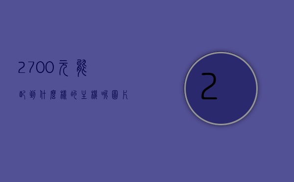 2700元能配到什么样的主机呢图片（2700的电脑主机配置），2700元电脑主机配置详解，性价比之选附图片