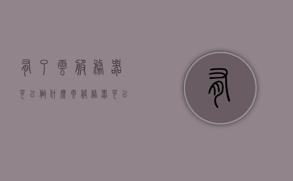 有了云服务器可以做什么（云服务器可以用来做什么），云服务器，无限可能，探索云端服务的多样应用场景，云服务器，多样应用场景探索，无限可能的云端服务