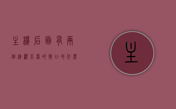 主机后面有两个连显示器的接口叫什么名称（电脑主机后面2个显示器插孔图解），电脑主机双显示器接口名称及图解指南