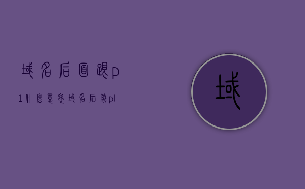 域名后面跟p=1什么意思（域名后缀plus），域名后缀plus中p=1的含义解析