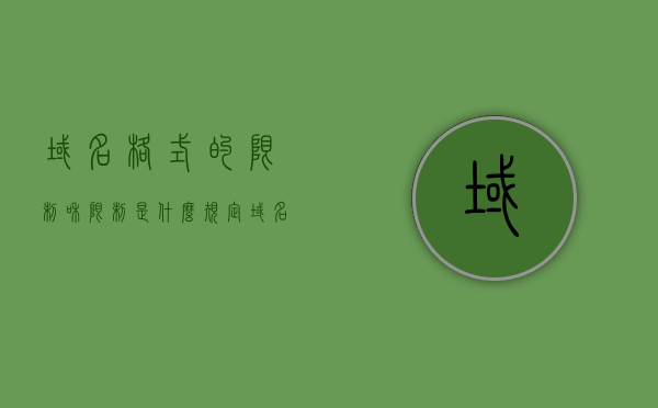 域名格式的限制和限制是什么（规定域名命名规则），关于域名格式的限制及其命名规定解析，解析域名格式的限制与命名规定，规定域名命名规则详解 第1张