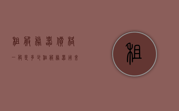 租服务器价格一般是多少（租服务器用来干什么），租服务器价格及用途解析