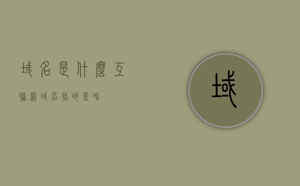域名是什么互联网（域名指的是啥），域名的定义与互联网中的功能解析