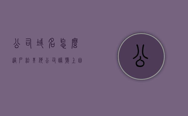 公司域名怎么过户给其他公司账号上（自己公司的域名怎么拿回来），公司域名过户指南，如何成功将域名转移至其他公司账户并取回自有域名，公司域名过户与取回指南，如何成功将域名转移至其他公司账户并取回自有域名，公司域名过户与取回指南，如何成功将域名转移至其他公司账户并取回自有公司域名 第1张