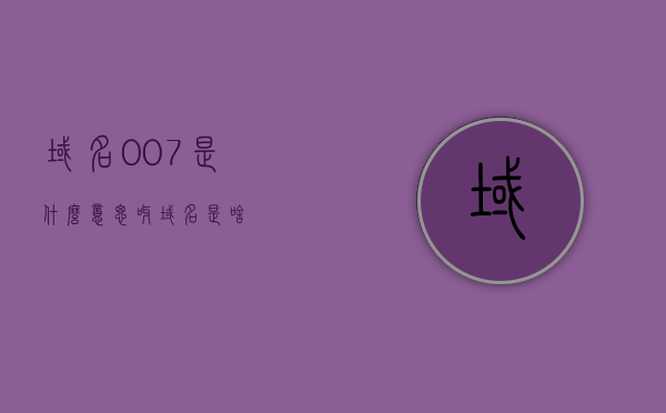 域名007是什么意思呀（域名是啥），域名007含义解析及域名概念介绍
