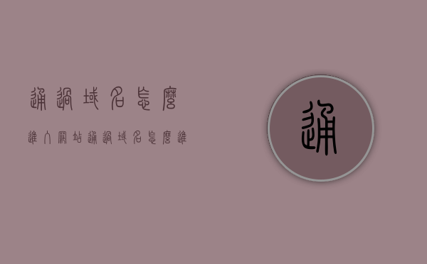 通过域名怎么进入网站（通过域名怎么进入网站网址），如何通过域名访问网站？域名与网站入口详解，域名解析入门，如何通过域名访问网站及网站入口详解，通过域名访问网站详解，域名解析入门与网站入口指南