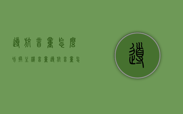 导航音量怎么切换主机音量（导航音量怎么切换主机音量调节），如何切换导航音量至主机音量调节？