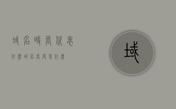 域名时长代表什么（域名长度是什么），域名时长与长度的含义解析