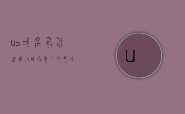 us域名有什么用（us域名表示的是什么），us域名的含义与用途解析