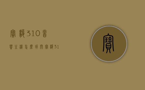 宝骏310音响主机怎么拆开（宝骏310音响改装教程），宝骏310音响改装教程，音响主机拆卸指南，宝骏310音响改装教程，音响主机拆卸及改装指南，宝骏310音响改装全攻略，主机拆卸与改装指南
