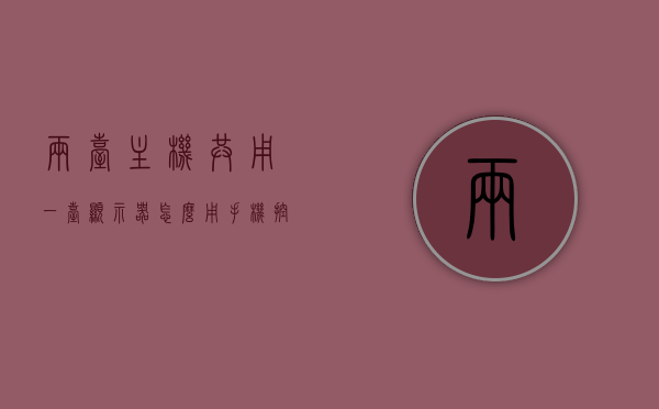 两台主机共用一台显示器怎么用手机控制电视（两台主机共用一台显示器怎么用手机控制电视），手机控制下的双主机共享显示器与电视切换指南，手机控制下的双主机共享显示器与电视切换操作指南，实用指南与技巧