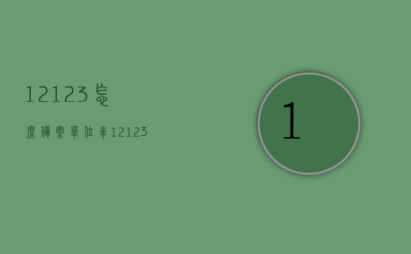 12123怎么备案单位车（12123备案单位车怎么操作），12123备案单位车辆操作流程指南，12123备案单位车辆操作指南，流程详解，12123备案单位车辆操作流程详解，指南与指南