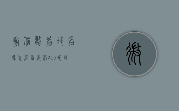 微信能看域名吗怎么看（微信app的域名），微信如何查看域名信息？教你轻松查看微信域名解析方法，微信域名解析方法详解，如何查看微信域名信息及轻松查看微信域名解析？，微信域名解析详解，如何查看微信域名信息及轻松查看解析方法？